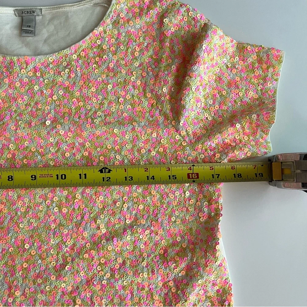 j.Crew•neon sequin blouse•Sz XS